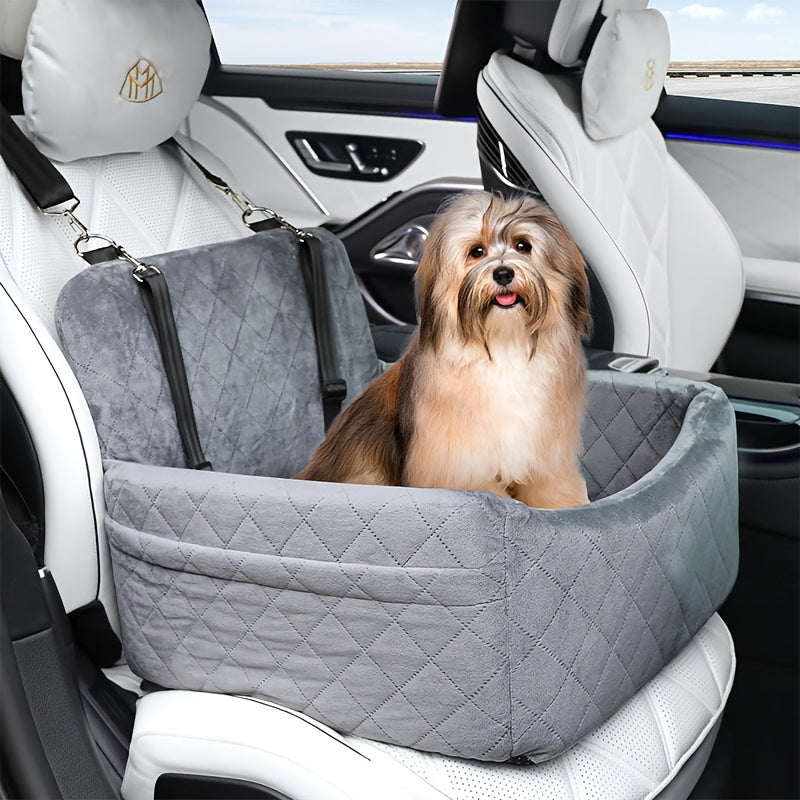 Portable Dog Car Seat – Warm & Secure Travel Bed for Small & Medium Dogs