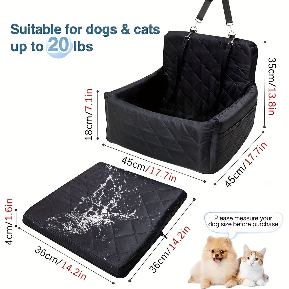 Portable Dog Car Seat – Warm & Secure Travel Bed for Small & Medium Dogs