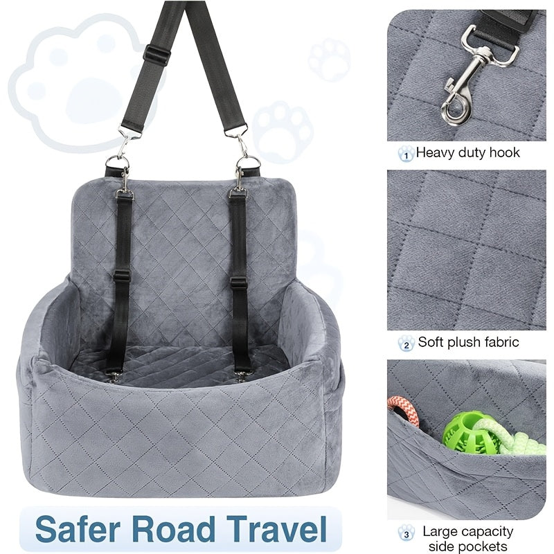 Portable Dog Car Seat – Warm & Secure Travel Bed for Small & Medium Dogs